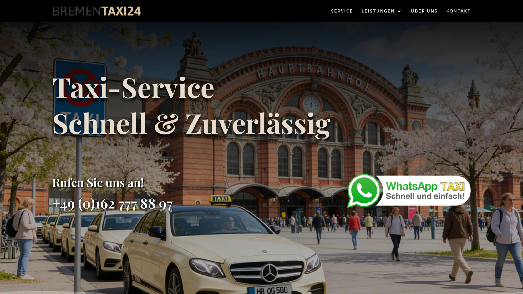 Startseite der BremenTaxi24 Website