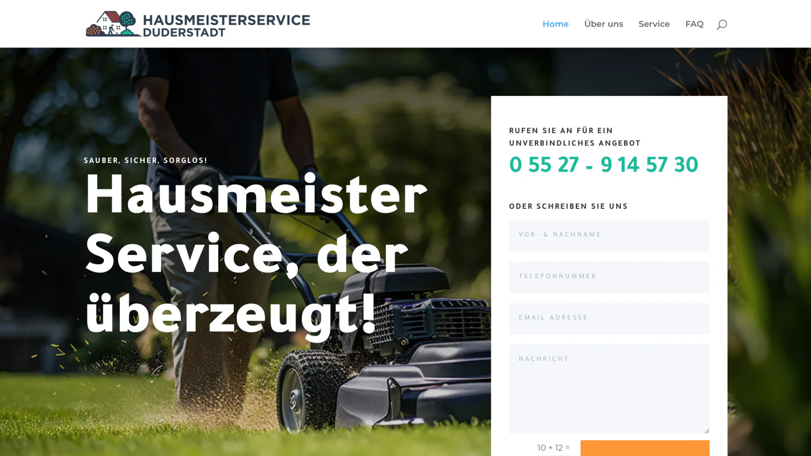 Startseite der Hausmeisterservice Duderstadt Website