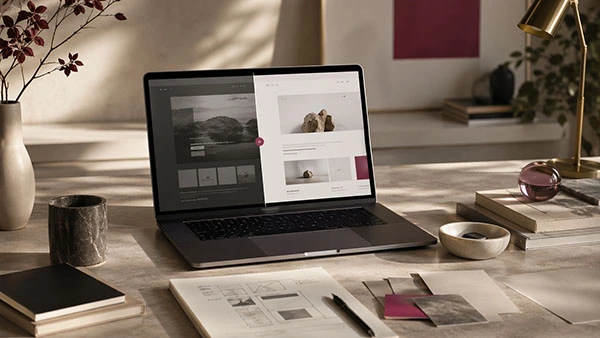 Web Design auf Laptop